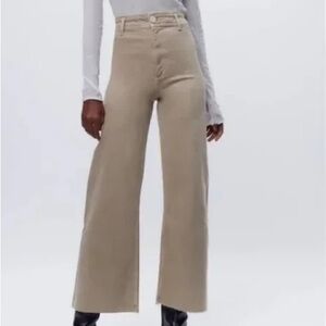 Women's Beige High-Waisted Jeans